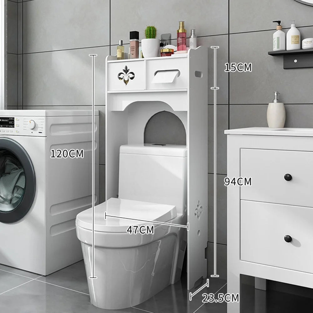 ZW0074-2 Bathroom Toilet Storage Rack Floor Standing Organizer Shelf for Washroom - 1