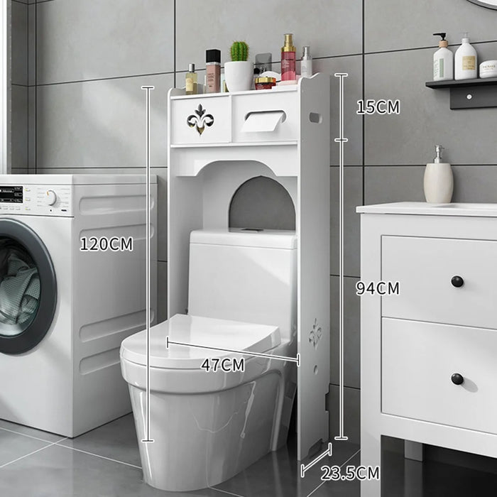 ZW0074-2 Bathroom Toilet Storage Rack Floor Standing Organizer Shelf for Washroom - 1