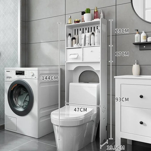 ZW0074-3 Toilet Storage Rack Bathroom Organizer Floor Standing Shelf for Washroom / Shower Room - 1