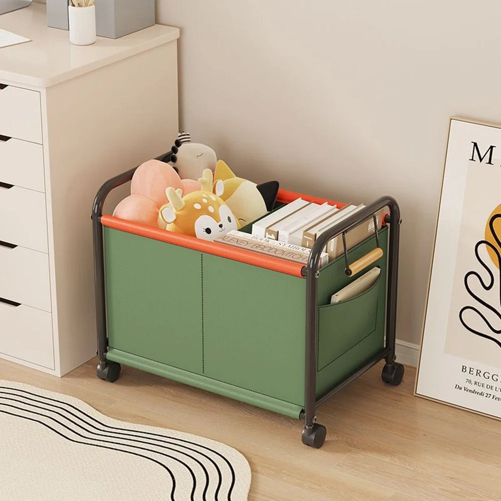 Size L Bedroom Living Room Oxford Cloth Storage Cart Toy Organizer Large Capacity Sorting Basket - Green - 6