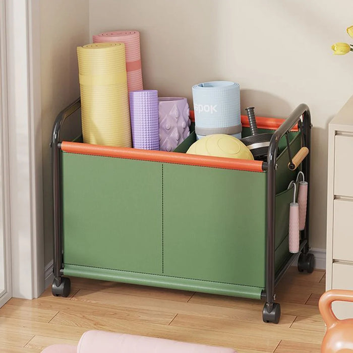 Size XL Bedroom Living Room Oxford Cloth Storage Cart Toy Organizer Large Capacity Sorting Basket - Green - 7