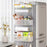 6 Tier Refrigerator Side Organizer Space Saving No Drilling Carbon Steel Kitchen Storage Rack - White - 5