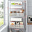 6 Tier Refrigerator Side Organizer Space Saving No Drilling Carbon Steel Kitchen Storage Rack - White - 6