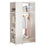 Steel Pipe + Non-woven Fabric Simple Wardrobe Clothes Storage Closet with Dustproof Curtain, Size M - White - 1