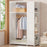 Steel Pipe + Non-woven Fabric Simple Wardrobe Clothes Storage Closet with Dustproof Curtain, Size M - White - 4