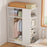 Steel Pipe + Non-woven Fabric Simple Wardrobe Clothes Storage Closet with Dustproof Curtain, Size M - White - 5