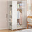 Steel Pipe + Non-woven Fabric Simple Wardrobe Clothes Storage Closet with Dustproof Curtain, Size M - White - 7