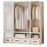 144 x 45 x 166.5cm Dustproof Wardrobe Storage Closet Assembly Clothes Organizer Rack, 3 Rows 4 Drawers - White - 1