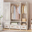 144 x 45 x 166.5cm Dustproof Wardrobe Storage Closet Assembly Clothes Organizer Rack, 3 Rows 4 Drawers - White - 2
