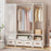 144 x 45 x 166.5cm Dustproof Wardrobe Storage Closet Assembly Clothes Organizer Rack, 3 Rows 4 Drawers - White - 6