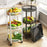 Folding Multi-Function Storage Cart Kitchen Organizer Stand 3-Tier Fruit Vegetable Basket Snack Rack - White - 6