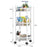 Folding Multi-Function Storage Cart Kitchen Organizer Stand 3-Tier Fruit Vegetable Basket Snack Rack - White - 7