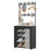 60 x 26 x 150cm 5 Tiers Storage Shelf Multipurpose Shoe Rack with Dust Cover Clothes Hanger for Entryway - 1