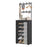 60 x 26 x 184cm 7 Tiers Storage Shelf Multipurpose Shoe Rack with Dust Cover Clothes Hanger for Entryway - Black - 1