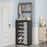 60 x 26 x 184cm 7 Tiers Storage Shelf Multipurpose Shoe Rack with Dust Cover Clothes Hanger for Entryway - Black - 2