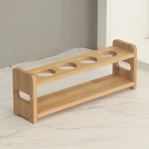 Single Tier Bamboo Spice Rack Kitchen Countertop Organizer Seasoning Bottles Storage Shelf - 1