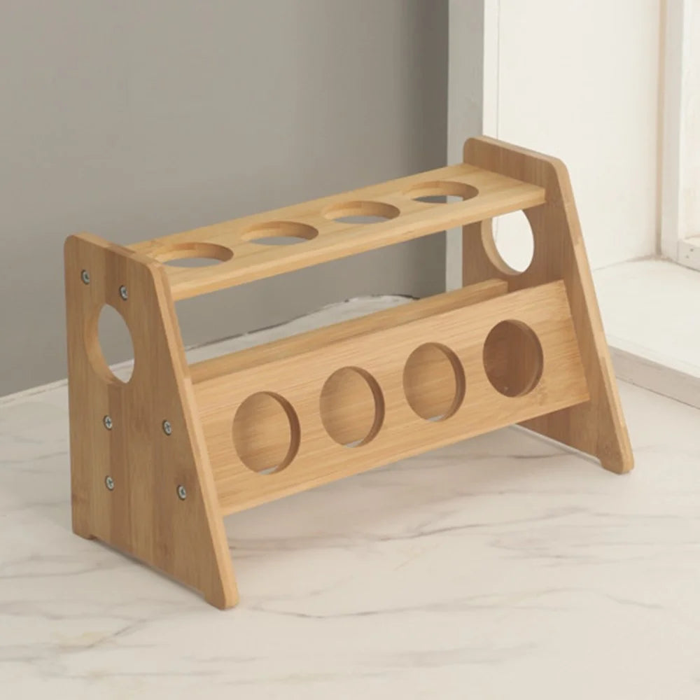 2-Tier Bamboo Spice Rack Kitchen Countertop Organizer Seasoning Bottles Storage Shelf - 1
