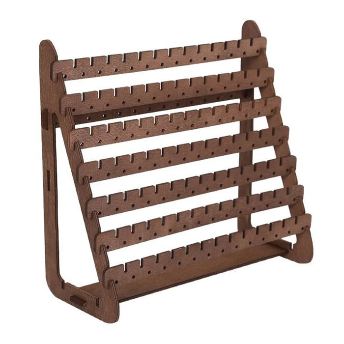 Wooden Earring Holder 7 Tier Jewelry Storage Rack Ear Studs Dangle Hoop Earrings Display Stand - 1