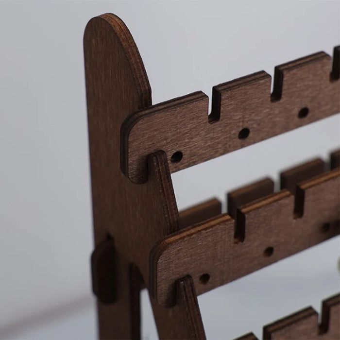 Wooden Earring Holder 7 Tier Jewelry Storage Rack Ear Studs Dangle Hoop Earrings Display Stand - 5