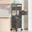 5-Tier Square Basket Kitchen Home Storage Cart Carbon Steel Rotating Shelves Fruits Vegetables Snacks Organizer - Black - 1