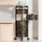 5-Tier Round Basket Kitchen Home Storage Cart Carbon Steel Rotating Shelves Fruits Vegetables Snacks Organizer - Black - 1