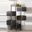 5-Tier Rotating Basket Home Storage Cart Carbon Steel Kitchen Fruits Vegetables Snacks Organizer - Black - 1