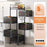 5-Tier Rotating Basket Home Storage Cart Carbon Steel Kitchen Fruits Vegetables Snacks Organizer - Black - 2