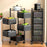 5-Tier Rotating Basket Home Storage Cart Carbon Steel Kitchen Fruits Vegetables Snacks Organizer - Black - 3