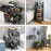 5-Tier Rotating Basket Home Storage Cart Carbon Steel Kitchen Fruits Vegetables Snacks Organizer - Black - 6