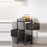 3-Tier Rotating Basket Home Storage Cart Carbon Steel Kitchen Fruits Vegetables Snacks Organizer - Black - 1
