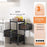 3-Tier Rotating Basket Home Storage Cart Carbon Steel Kitchen Fruits Vegetables Snacks Organizer - Black - 2