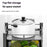 3-Tier Rotating Basket Home Storage Cart Carbon Steel Kitchen Fruits Vegetables Snacks Organizer - Black - 3