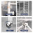 4 Tiers Foldable Kitchen Storage Rack Heavy Duty Carbon Steel Shelf for Microwave Oven with Wheels - Black - 4