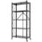 5 Tiers Foldable Carbon Steel Storage Rack for Kitchen Living Room Multipurpose Organizer Shelf with Wheels - Black - 3