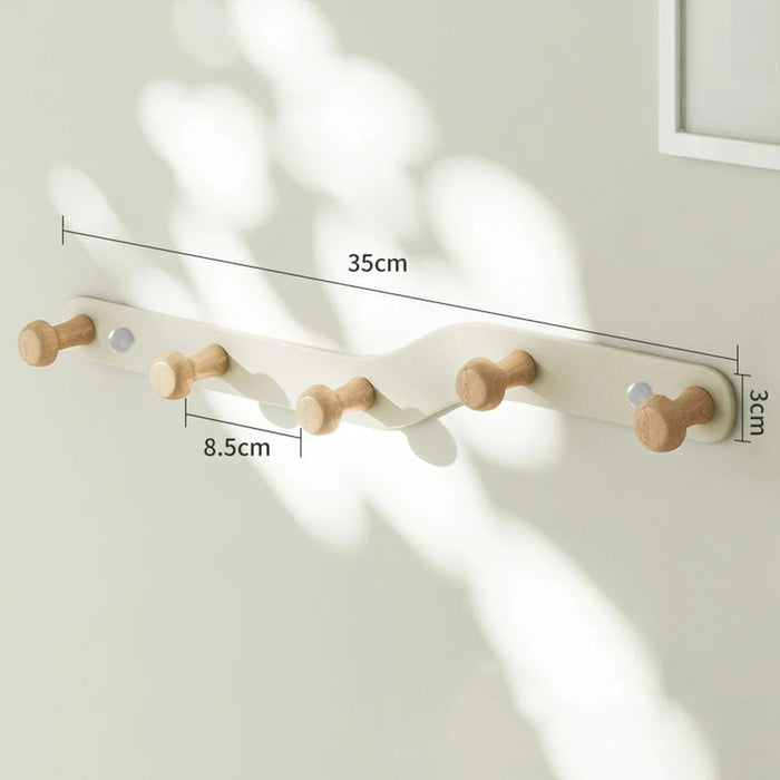 Creative Wall Mount Rack 5 Hooks No Drill Entryway Key Hanger Bedroom Door Storage Organizer - White - 3