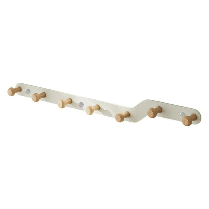 Creative Wall Mount Rack 7 Hooks No Drill Entryway Key Hanger Bedroom Door Storage Organizer - White - 1