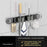 Bathroom Suction Cup Mop Holder with 2 Racks + 3 Hooks Wall Mounted No Drill Broom Holder Storage Tool Organizer - 2