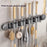 Bathroom Suction Cup Mop Holder with 5 Racks + 6 Hooks Wall Mounted No Drill Broom Holder Storage Tool Organizer - 3