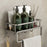 30cm Bathroom Storage Rack with Hooks and Towel Bar Wall Mounted No Drill Ventilated Draining Organizer - 1