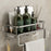 30cm Bathroom Storage Rack with Hooks and Towel Bar Wall Mounted No Drill Ventilated Draining Organizer - 2