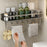 60cm Bathroom Storage Rack with Hooks and Towel Bar Wall Mounted No Drill Ventilated Draining Organizer - 3