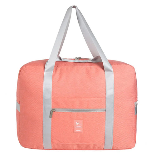 WEEKEIGHT Portable Folding Travel Storage Bag Large Capacity Tote Luggage Sports Duffle for Suitcase - Watermelon Red - 1