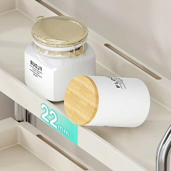Kitchen Countertop Organizer 3-Tier 40cm Width Spice Rack Utensil Holder Knife Stand Multi-Function Storage Shelf - 2