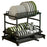 Kitchen Dish Drying Rack 2-Tier 40cm Width Multifunctional Shelf Drainer Kitchen Utensils Organizer - Black - 1