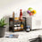 Iron Wood Storage Rack 2-Tier Organizer Shelf for Kitchen Counter Bathroom Vanity Spice Cosmetics - Charcoal Color - 2