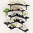 5Pcs / Set Floating Corner Shelves Wall Mounted Wood Storage Rack for Kitchen Bathroom Living Room - Black - 1