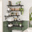 5Pcs / Set Floating Corner Shelves Wall Mounted Wood Storage Rack for Kitchen Bathroom Living Room - Black - 4