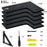 5Pcs / Set Floating Corner Shelves Wall Mounted Wood Storage Rack for Kitchen Bathroom Living Room - Black - 5
