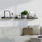 3Pcs / Set Floating Shelves with Metal Rail Bathroom Wall Mounted Wood Storage Rack - Black - 5