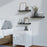 3Pcs / Set Floating Shelves with Metal Rail Bathroom Wall Mounted Wood Storage Rack - Black - 6
